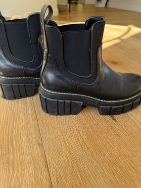 BCBGeneration Black Chunky Platform Chelsea Booties